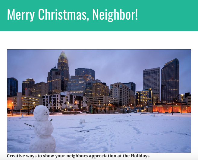 Merry Christmas, Neighbor! – A Featured Blog by Short Walk Home